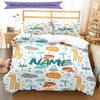 3pcs Custom Name Animals Bedding Set Duvet Cover Closure Includes 1 Duvet Cover & 2 Pillowcases, Soft and Comfortable for All Seasons.