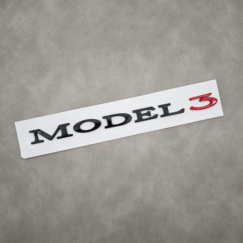 3D ABS Black Model 3 Letters Logo Car Rear Trunk Badge Sticker For Tesla Model X S 3 Y Auto Decal Accessories