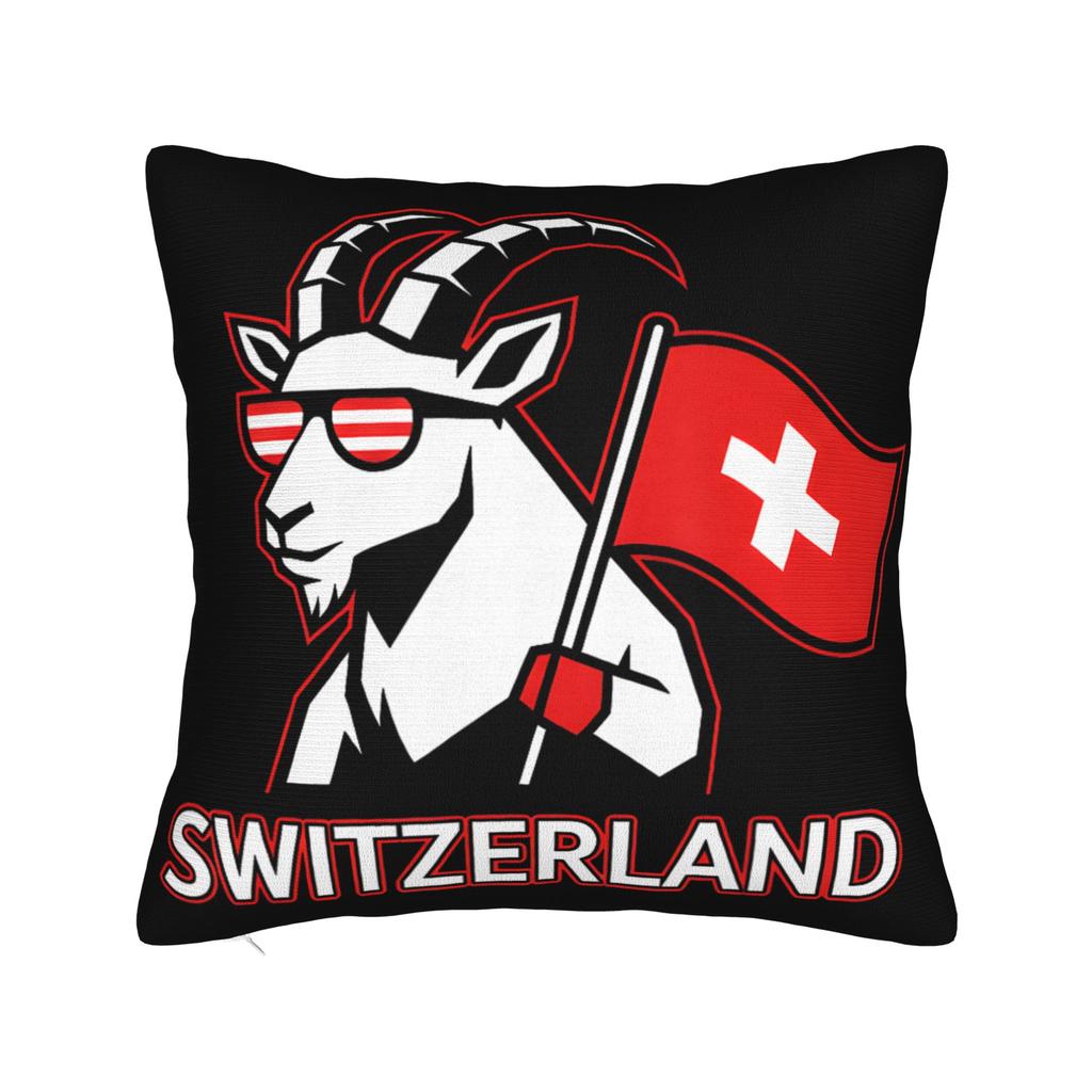 Schweizisk Schweiz Flag Pyntepudebetræk Tilbehør Printet Pudebetræk Dekorativt Pudebetræk Hjem Flerstørrelse