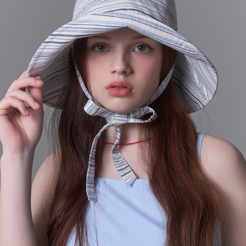 

БЕЛАЯ ПУСТЫНЯ Мягкая Хлопковая Полосатая Шляпа с Широкими Полями Шарвиль (3 цвета) BLUE_Free