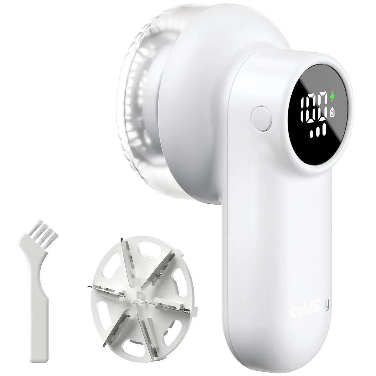 

coldSky Электрический ворсовый эпилятор Перезаряжаемый ворсовый эпилятор Одежда Свитер Дефузионный Интеллектуальный цифровой дисплей Бритва для удаления ворса Триммер белый