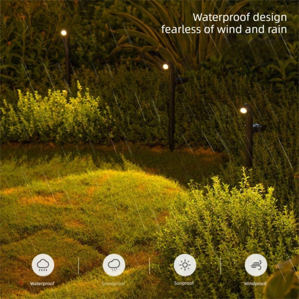 Solar Powered Solar Pathway Light Black Waterproof LED Spot Lights Line Free Landscape Atmosphere Lighting Garden Decor