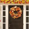 40cm Autumn Pumpkin Wreath Decor Ornament Decor Artificial, Hanging for Garden Wedding Home Halloween Farmhouse