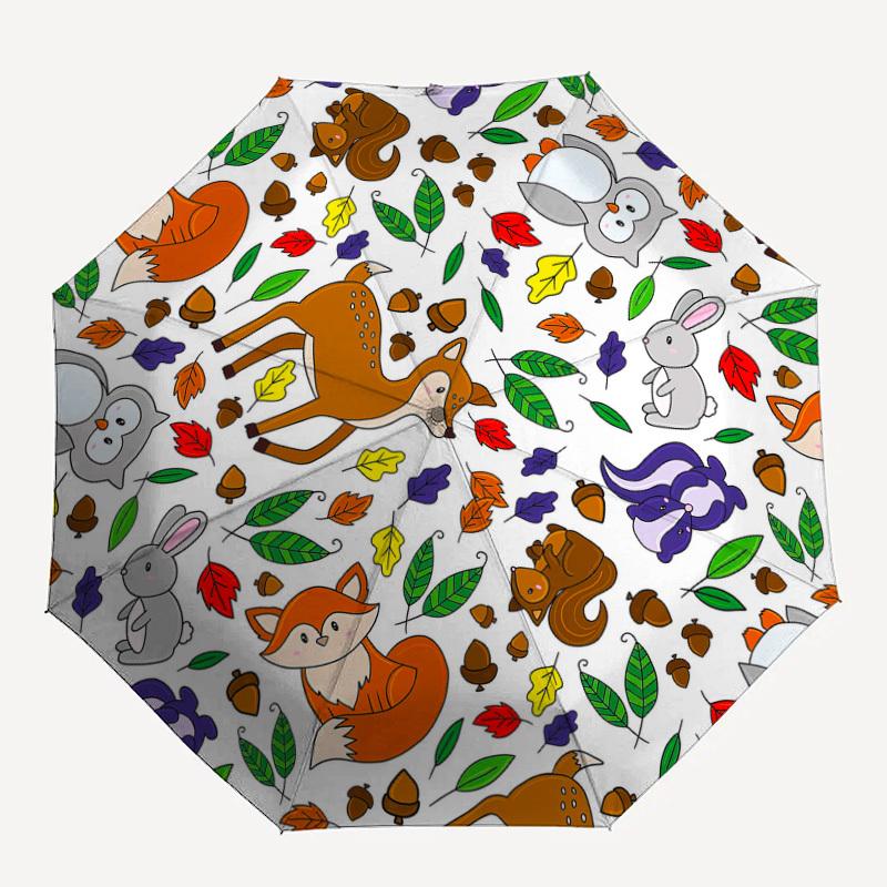 

1pc forest animals Pattern Umbrella Automatic Opening and Closing Umbrella, High quality Umbrella, Ideal Gift for Her 181