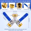 Garden Hose Branch Coupler with Separate Shut Off Handles, Brass Ends and Metal Body for Outdoor Faucet Water Use Across the Yard Daily
