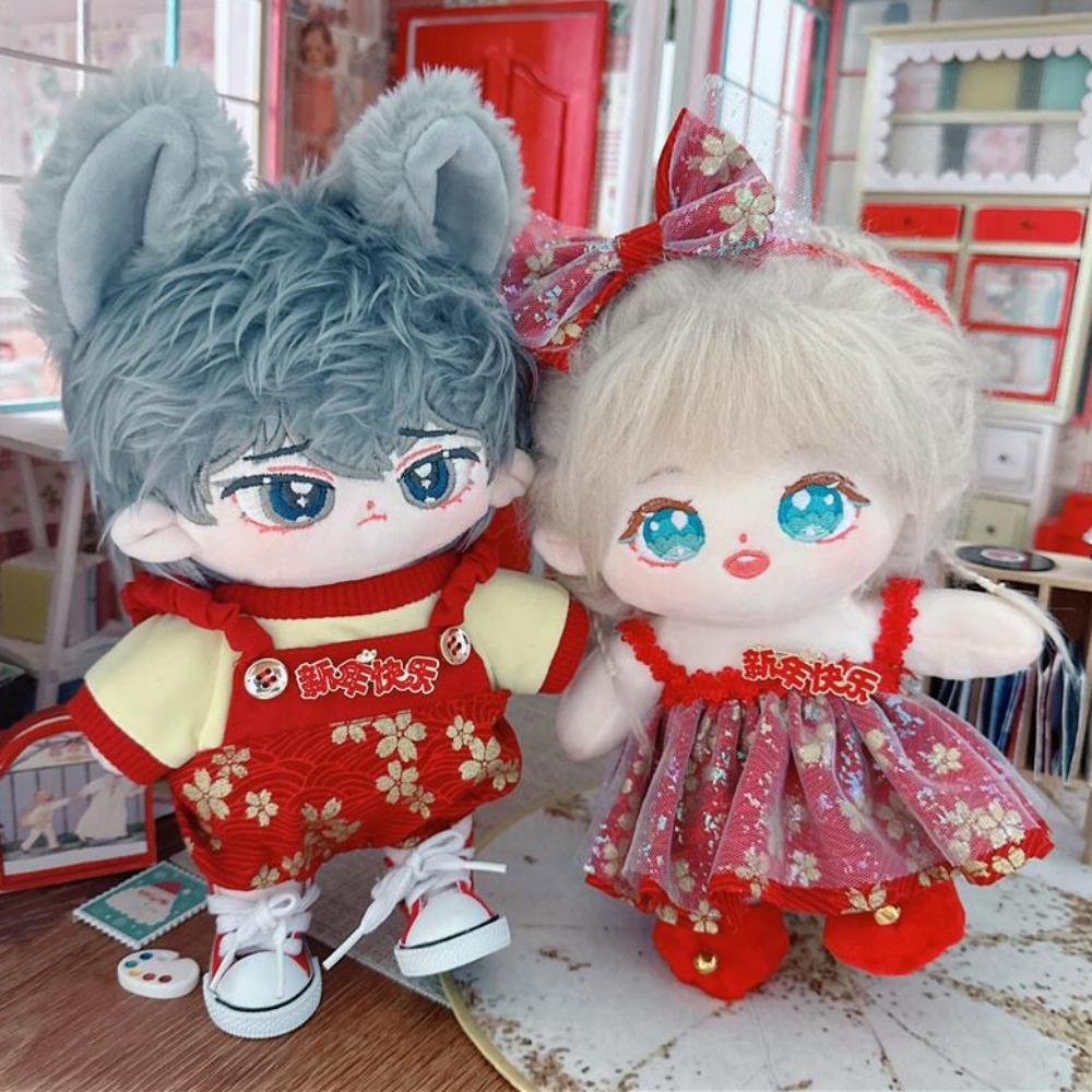 Shawl Stuffed Doll Dress Suit New Year's Clothing Plush Toys Clothes Girl Gift