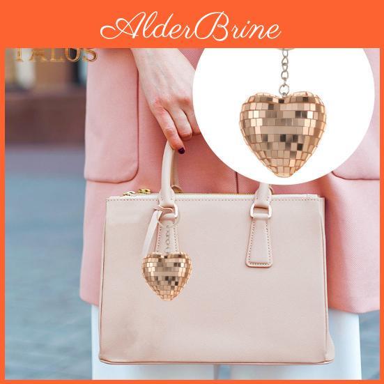 Heart Disco Keychain Shape Ball Mirror Ball Keychain Hanging Pendant Bag Charm Halloween Christmas Gift