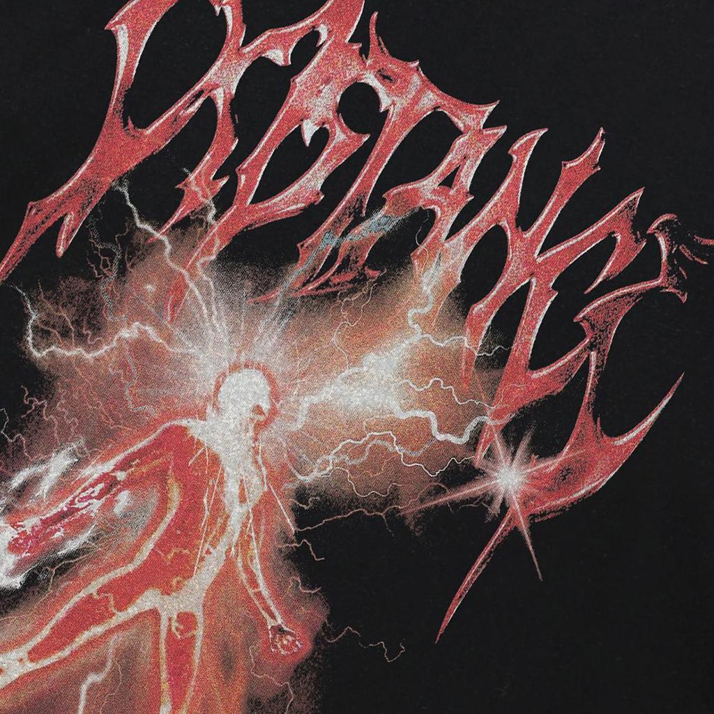 Streetwear Flammen Grafik Schwarzes T-Shirt Baumwolle Unisex Oberteile T-Shirts Sommer Kurzarm T-Shirt