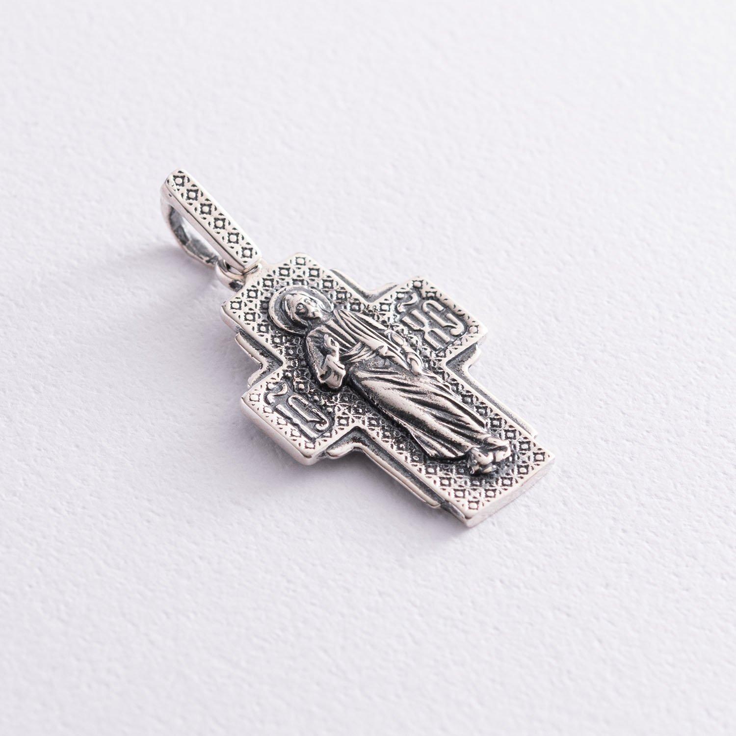 

Срібний хрест Господь Спаситель з чорнінням срібний