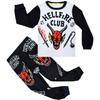 Kinderen Jongens Meisjes Stranger Hellfire Print Lange Mouwen T-Shirt Top Broek Pyjama Slaapkleding Sets