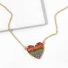 Stunning Drip Multicolor Heart Pendant Necklace For Unique And Accessories Trendy