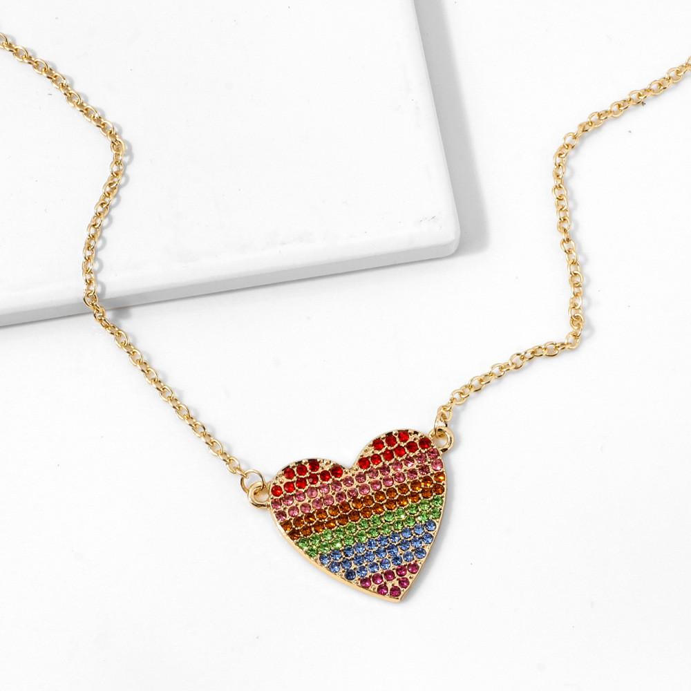 Stunning Drip Multicolor Heart Pendant Necklace For Unique And Accessories Trendy