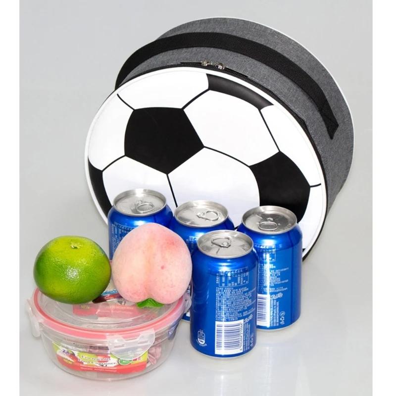 Durable Soccer Lunch Bag Insulated Tote for Football Fans Men Women Student Kids Keeping Freshes Warm Thermal Bags for School