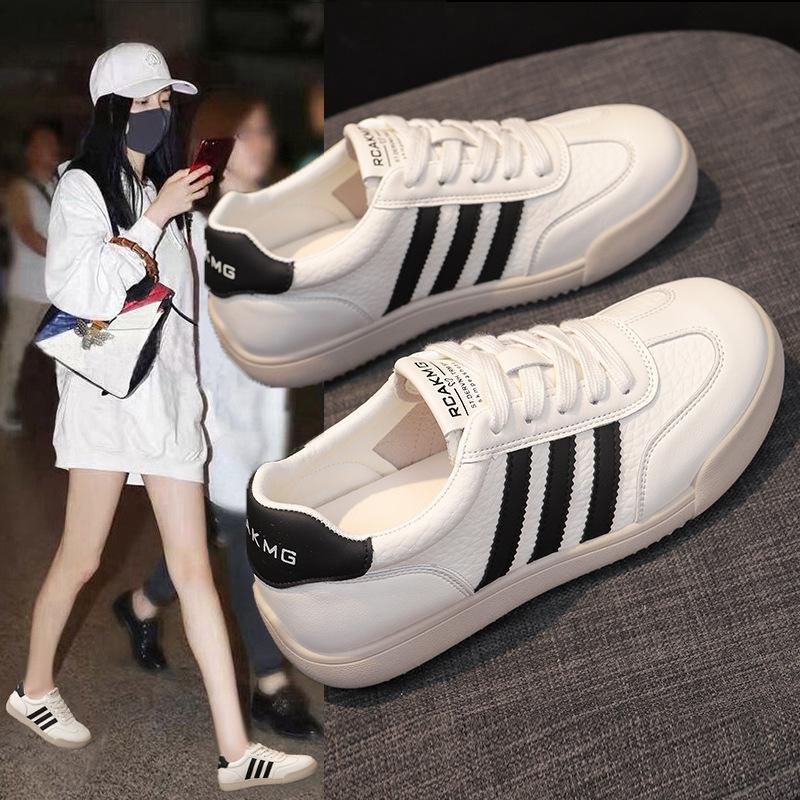 Stepping On Shit Feeling Moral Training Shoes Women's 2025 New Autumn Versatile Flat Leather White Shoes Student Running Sports Shoes Women