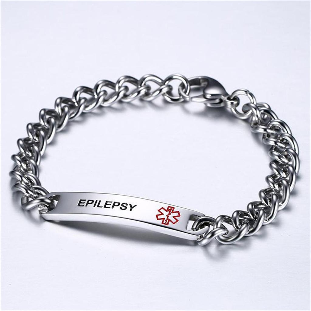 Titanium Steel Emergency Alarm Bracelet for Men and Women, Chain Made of Stainless Steel, Wristband