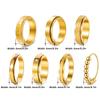 Xiyin Titanium Steel Zirconia Diamond Rotating Couple Rings Set - 7 Pieces