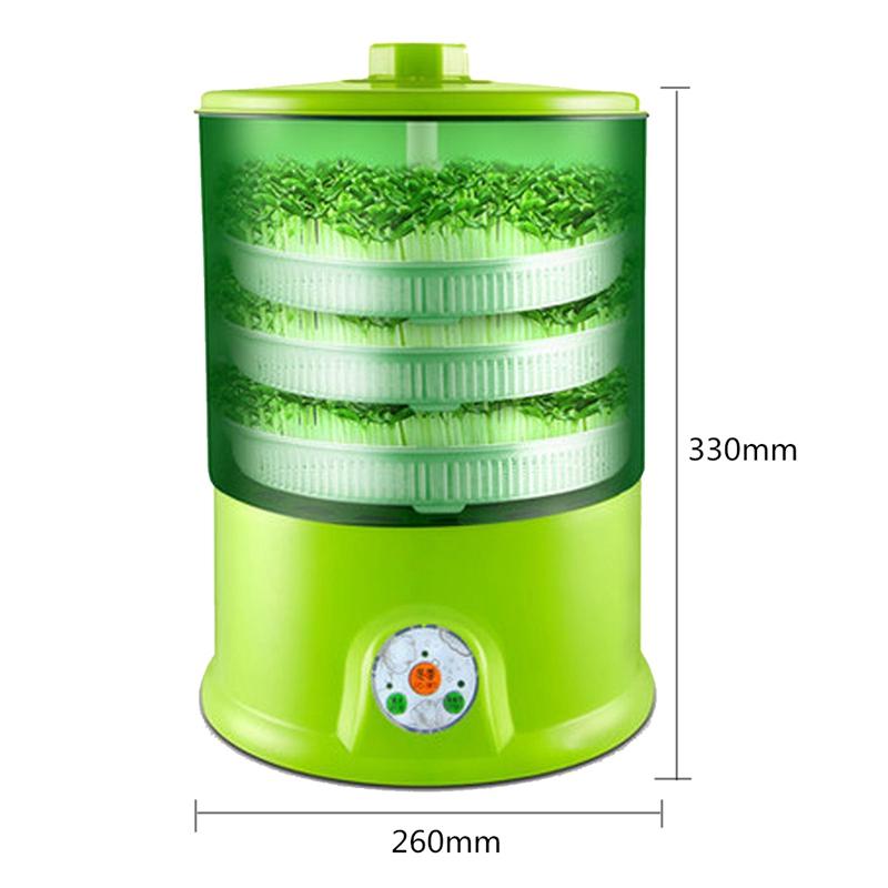 220V 50Hz Double Layer Green Automatic Bean Sprouts Machine Multifunctional Homemade Sprout