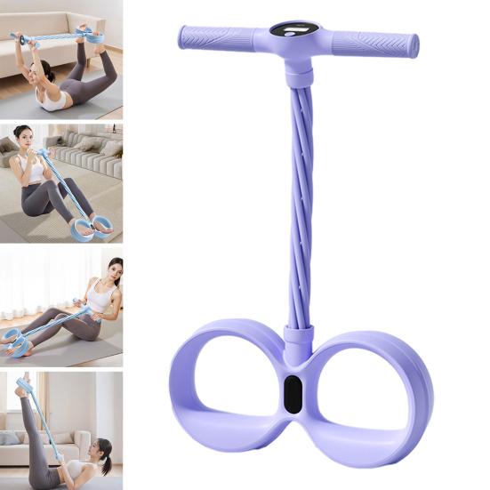 6-Buizen Pedaal Enkeltrekker Weerstandsband met Teller Handvat Elastisch Yoga Sit-up Trek Touw Mannen Vrouwen Pedaal Spanner Oefening Apparaat