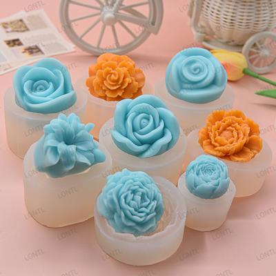 Nouveau Moule Silicone Fleurs 3D Kit Fabrication Bougie Fleur Rose DIY Savon Fait Main Plâtre Chocolat Gâteau Glacé Outils de Cuisson Décoration