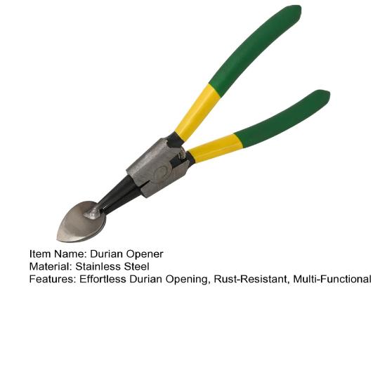Durian Opener Stainless Steel Pliers for Prickly Shell Non-Slip Handle Rust-Proof Easy-Clean Essential Fruit Opener Tool for Home And Shops
