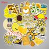 50 Pcs Cartoon Yellow Small Fresh Stickers Trolley Case Sticker Waterproof