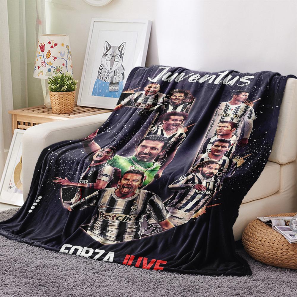 Juventus FC team Print FlAannel Blanket, High quality Comfortable for All Seasons, Home Decor, Warmth and Comfort