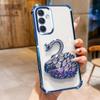 KEYSION Custodia in TPU Placcato Antiurto per Samsung A55 5G A35 A25 A15 Cigno Brillante Gioiellato Supporto Posteriore per Galaxy A05S