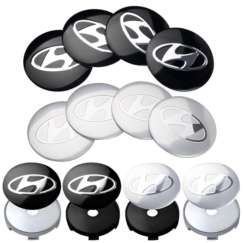 4Pcs 56MM Car Styling Aluminum Wheel Center Hub Cap Stickers For Hyundai Accent Tucson Solaris Sonata I20 Elantra Sonata Santafe