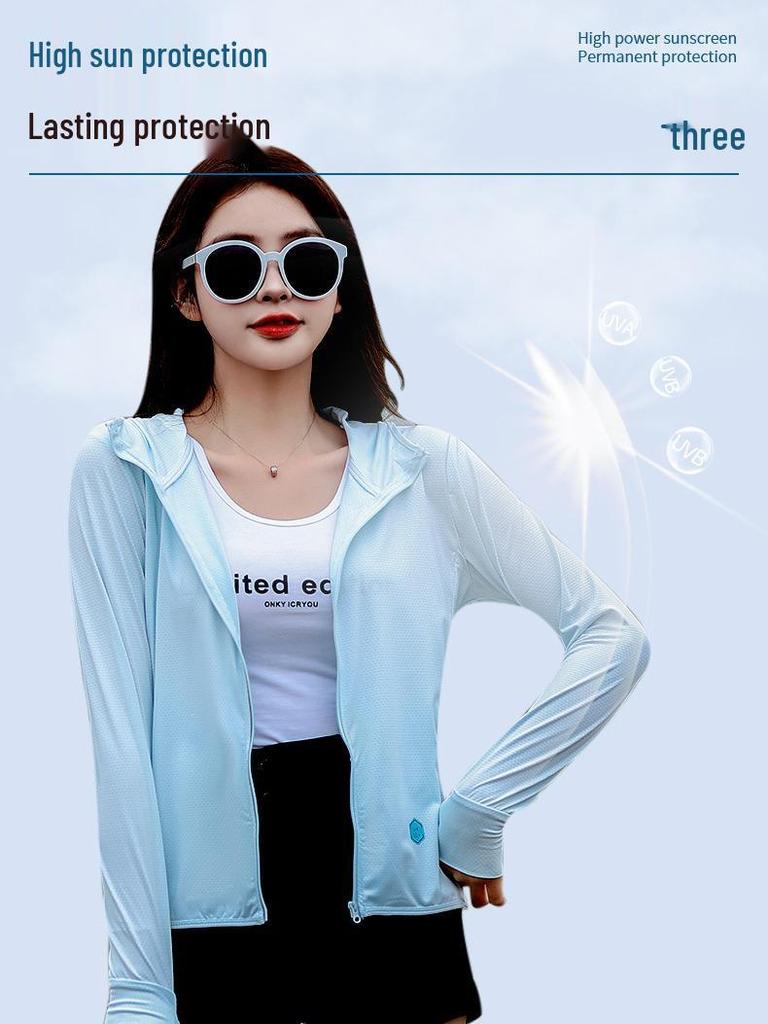 Summer Women's High-Quality Ice Silk Sun Protection Jacket for Outdoor Activities