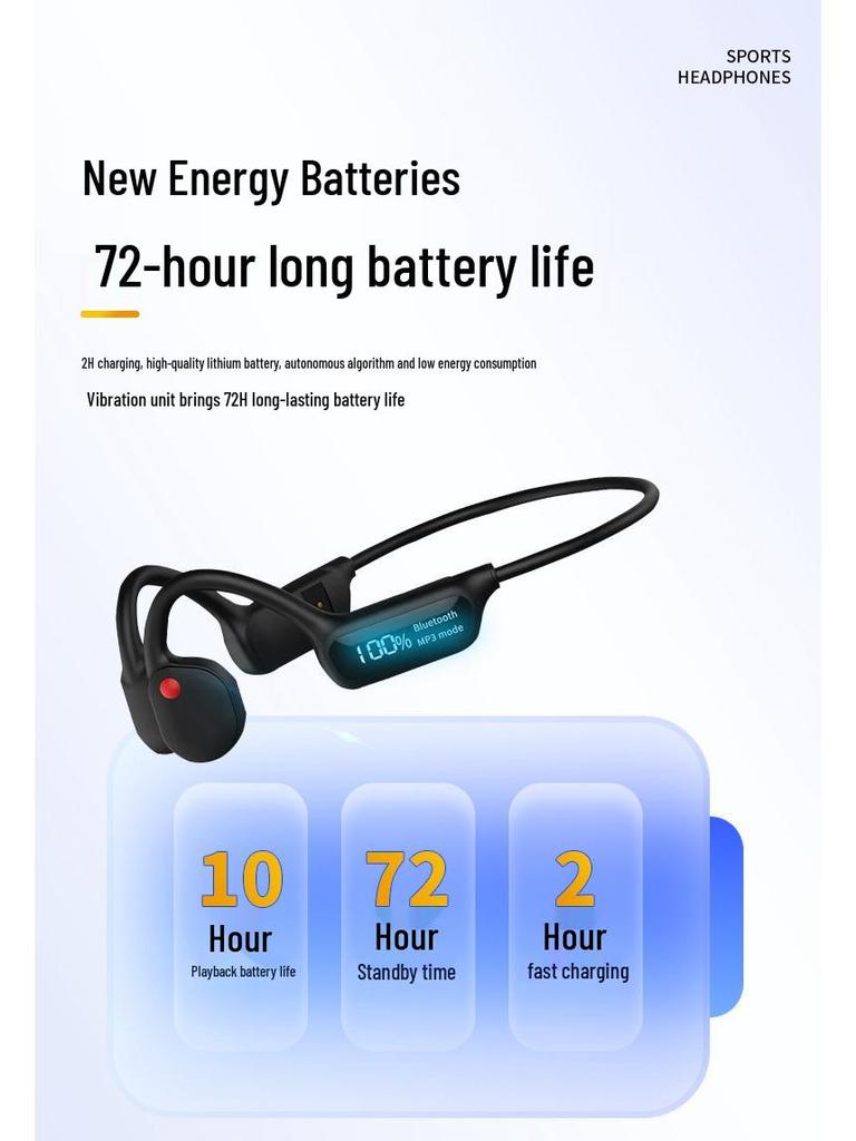 X10 Bone Conduction Bluetooth Over-Ear Headphones: Large Battery, Pro Sports & Swimming