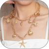 Paper Clip Necklace Bow Pentagram Shell Pearl Love Denim Boots Necklace