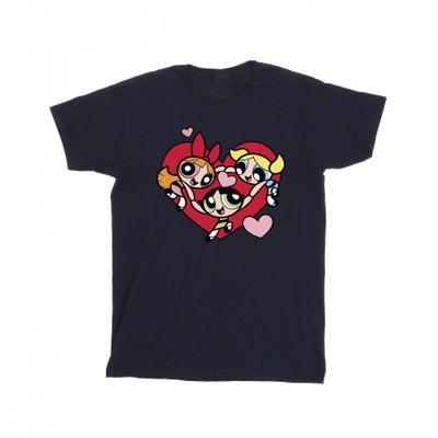 The Powerpuff Girls Jungen Händchenhaltend Herz Baumwoll-T-Shirt