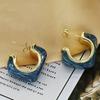 1 Pair Copper Acrylic Earrings 18K Gold Plated Hoop Earrings Resin Earrings  Daily Wear