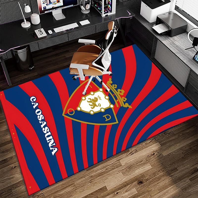 1PC Red Blue Shield Atletico Rug Game Carpet, Floor Mat for Bedroom Living Room Entryway Rug, Home Decor Idea Gift for Christmas birthday