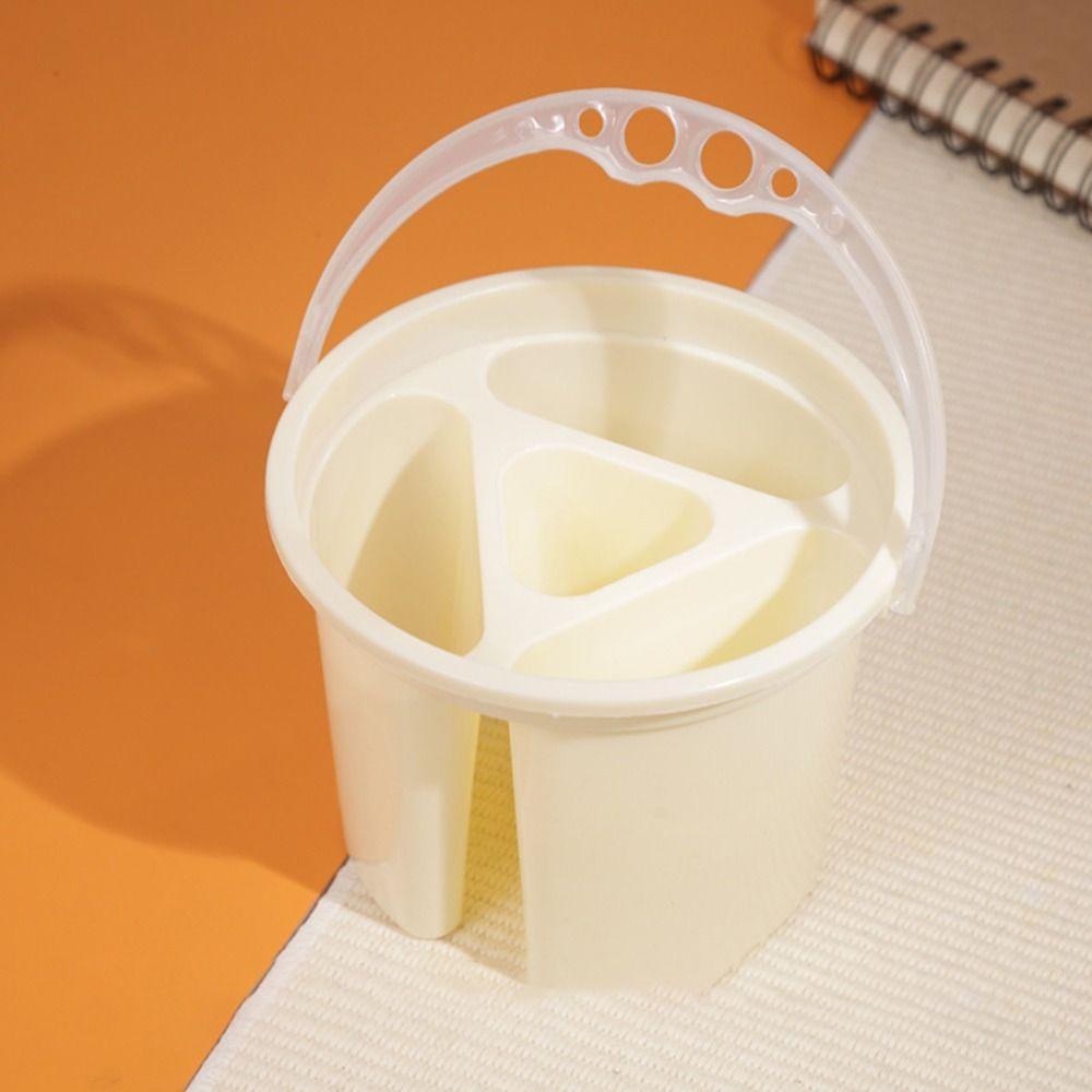 2 Pcs Thickened Design Paint Brush Wash Bucket Translucent Multifunctional Art Brush Bucket Colorful Portable