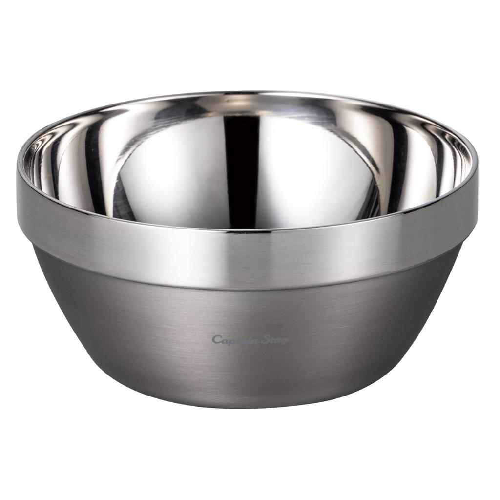 CAPTAIN STAG Outdoor CS Vacuum 16cm 920ml Silver Bowl/Dish Double-Walled Bowl, Diameter, Capacity, Stackable, Insulated, UE-4960
