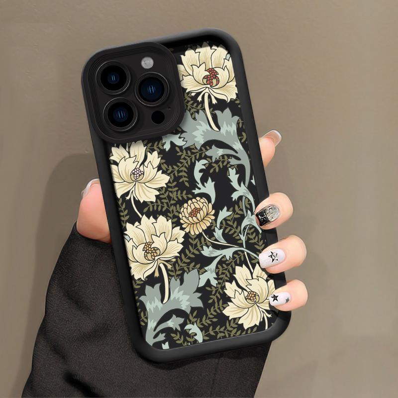 Retro William Morris Floral Print Phone Case for iPhone 17 16 15 14 13 12 11 Series Pro Max Plus Double Layer Protection