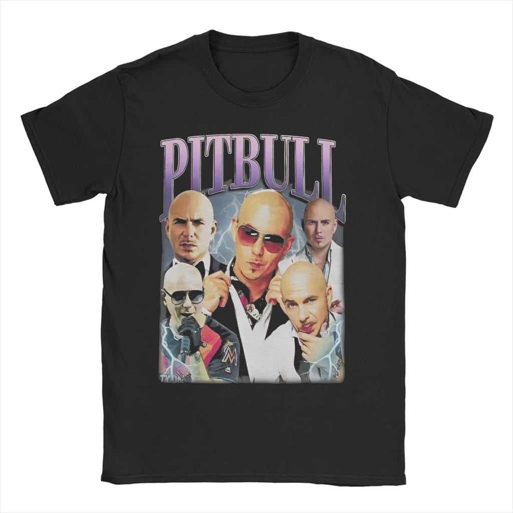 Funny Pitbull Rapper TShirt for Unisex Round Collar Cotton T Shirt Mr Worldwide Short Sleeve Tee Shirt Birthday Gift Clothing
