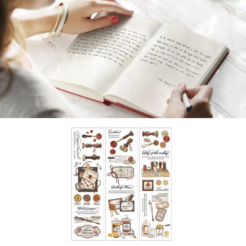 Klebeband Sticker PET Vintage Romantisch Stark Klebend Wiederverwendbar Dekoband für Planer Papiere