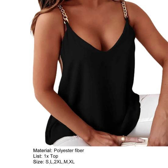 V-neck Bez rękawów Pasek z łańcuszkiem Kamizelka damska Sexy Tie-dye Print Loose Camisole Top Odzież damska