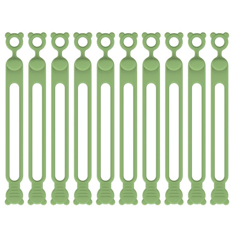 10pcs Silicone Cable Ties Self-Locking Cable Holder Colorful Flexible Cable Winder Wire Organizer For TV Charging Cable Storage