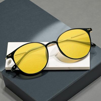 Non-polarized Blue Light Blocking Night Vision Glasses Unisex TR Frame Sun Glasses Men Women Round Ultralight Eyeglasses