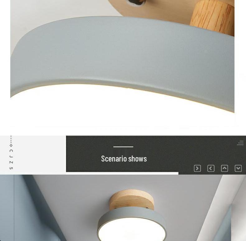 Modern Minimalist Macaron Ceiling Light for Corridors, Entrances, and Balconies with Solid Wood Design