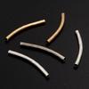 100PCS/Lot 2x25mm Stripe Curve Tube Beads Spacer Beads Connectors For DIY Jewelry Making Bracelet Necklace Accessories Wholesale