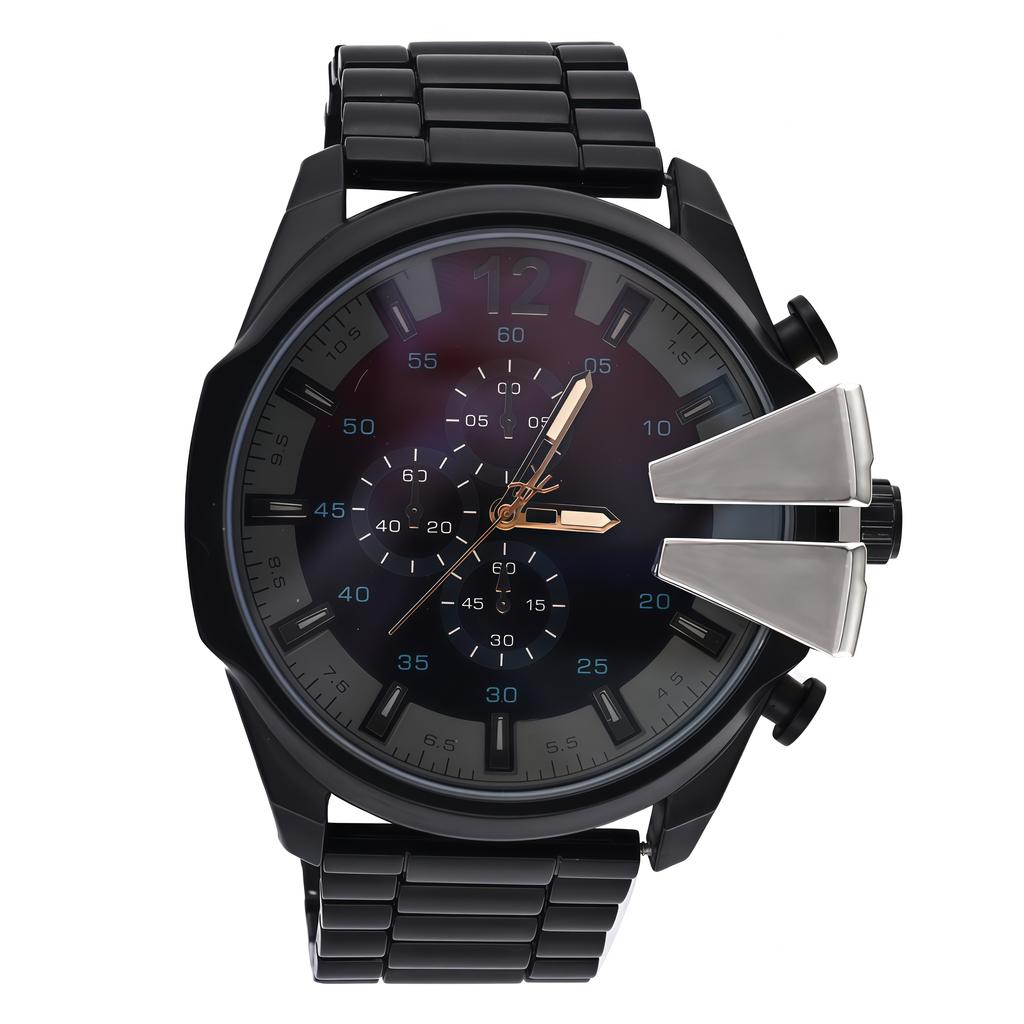 Fashion personality trend men's quartz watch alloy material sports style, suitable for daily wear, Christmas gifts