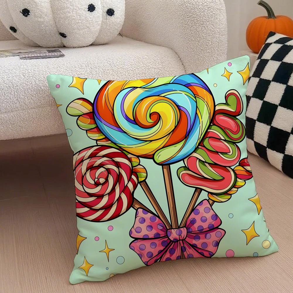 CCandy Cushion Cover Throw Pillow Cover Hidden Button Durable Polyester Chair Cushion