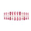 24 Pcs Glossy Full Cover Stick on Nail Almond Shape False Nail 3D Flowers Press On Nail Rhinestones Artificial Nail