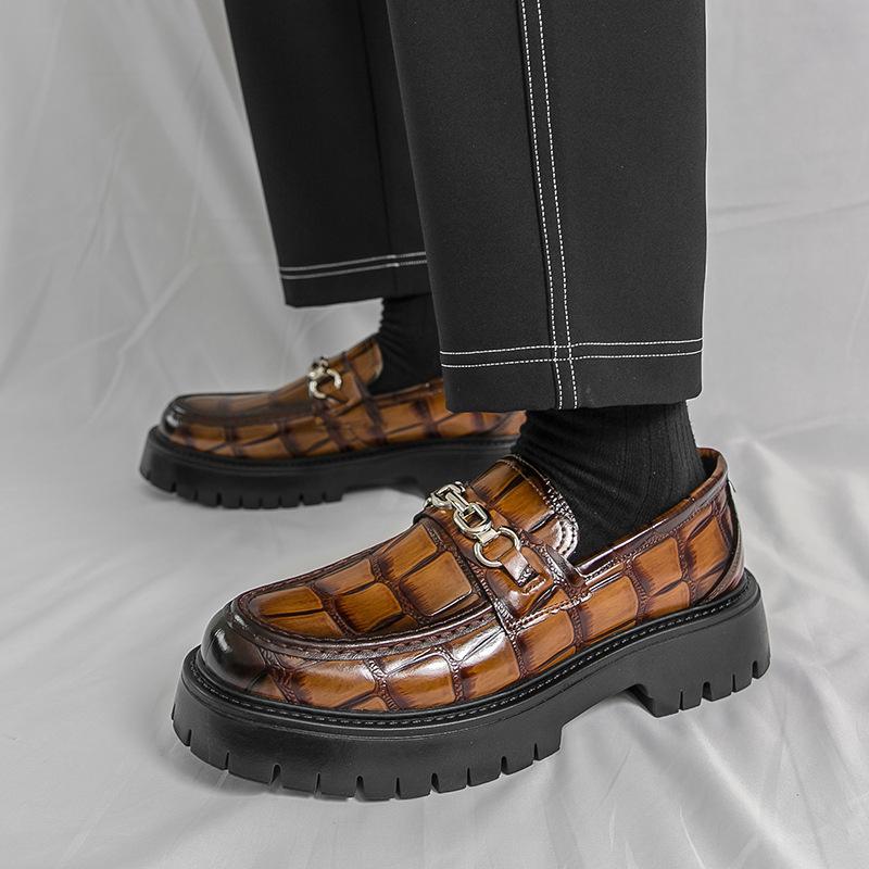 Men's Shoes Large Size British Style Business Leather Shoes Men's Versatile Leather Shoes Men's Foot Platform Loafers