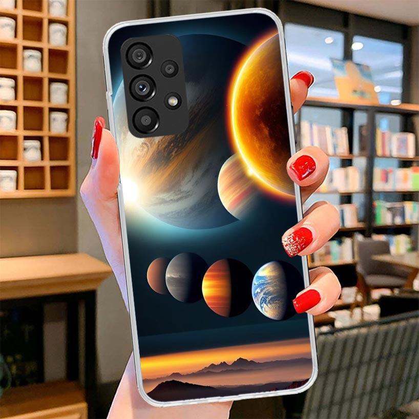 Earth Stars Space Phone Case For Samsung Galaxy A17 A37 A57 A16 A26 A36 A56 A15 A25 A35 A55 A14 A24 A34 A54 A13 A23 A33 A53 Gala
