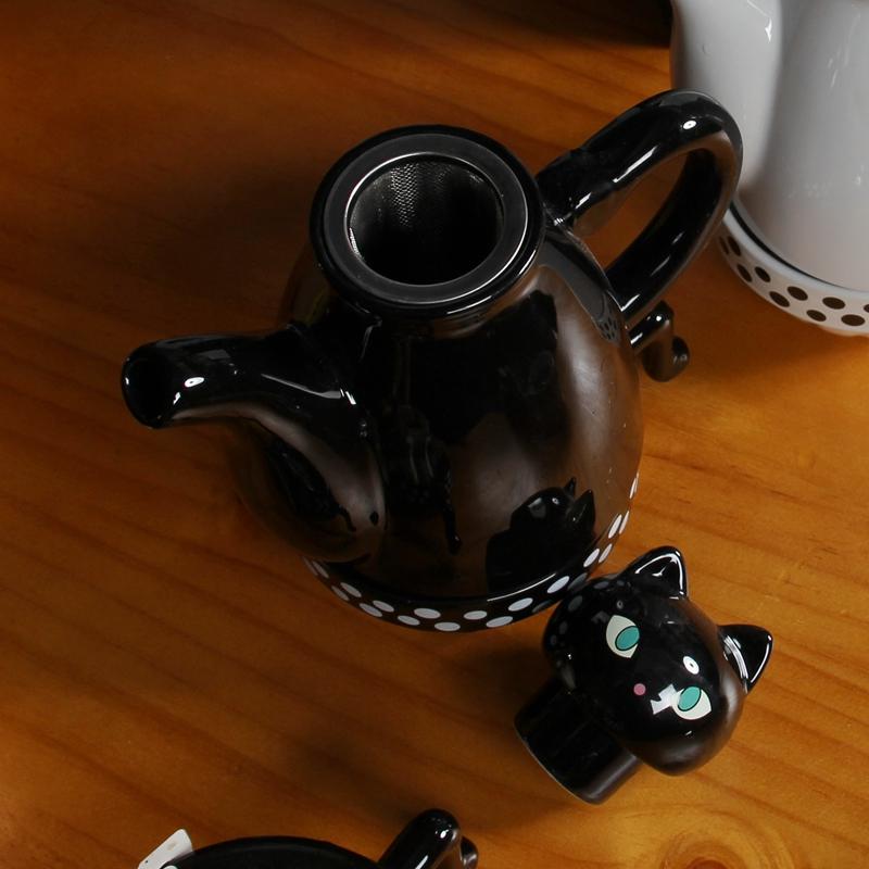 Japanese Cat Teapots Cute Coffee Sets Creative Cartoon Tea Pot Cup Ceramic Home Milk Mugs Cute Japanese Teapot 1 Pot and 2 Cups